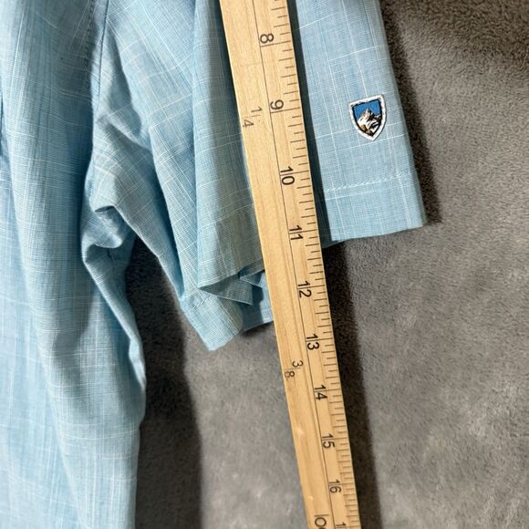 Kuhl Shirt Mens XL Blue Karib Short Sleeve Performance Lightweight Hiking - Picture 6 of 10